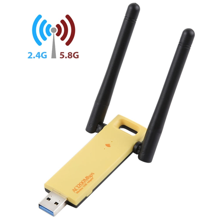 AC1200Mbps 2.4GHz & 5GHz Dual Band USB 3.0 WiFi Adapter External Network Card with 2 External Antenna, AC1200Mbps USB 3.0 AC1200Mbps 2.4GHz & 5GHz Dual Band USB 3.0 WiFi Adapter External Network Card with 2 External Antenna, AC1200Mbps USB 3.0